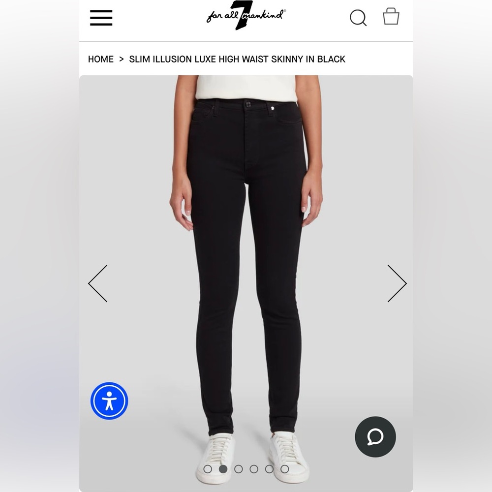 7 For All Mankind High-Rise Skinny Jean, Black